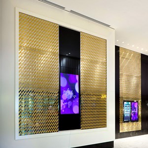 KINK Stainless Steel Mirror & TiGold Brushed Tiles
